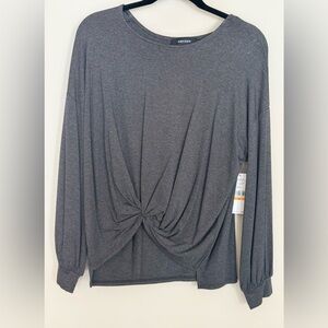 NWT Karen Kane Women’s Grey Twist Front Top - Size Small
